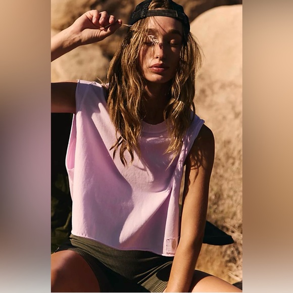 Free People Inspire Tank Pink Blush Size XS Box Fit Oversized Athletic Gym NEW - Picture 2 of 6